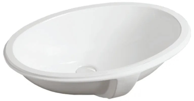 Lavabo da appoggio Nevada ovale piletta non inclusa in ceramica L 58 x H 22 x P 43.5 cm bianco piletta non inclusa
