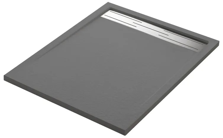 Piatto doccia SENSEA in resina Neo Metal Grid antracite L 70 x L 90 x H 3 cm opaco effetto pietra
