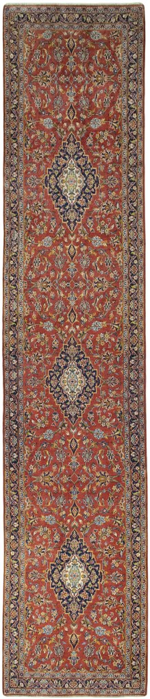 Kashan Tappeto 100 x 480 Rosso (Iran) Annodato A Mano