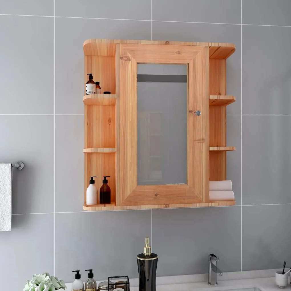 Armadietto A Specchio Rovere 66x17x63 Cm İn Mdf /