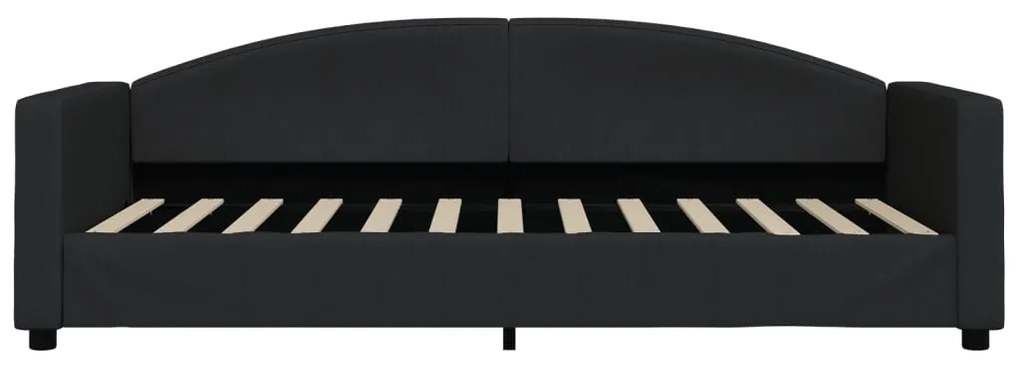 Divano letto con materasso nero 90x200 cm in tessuto