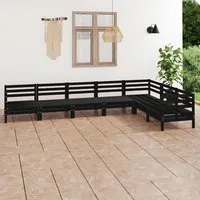 Set Divani da Giardino 7 pz in Legno Massello di Pino Nero cod mxl 40791