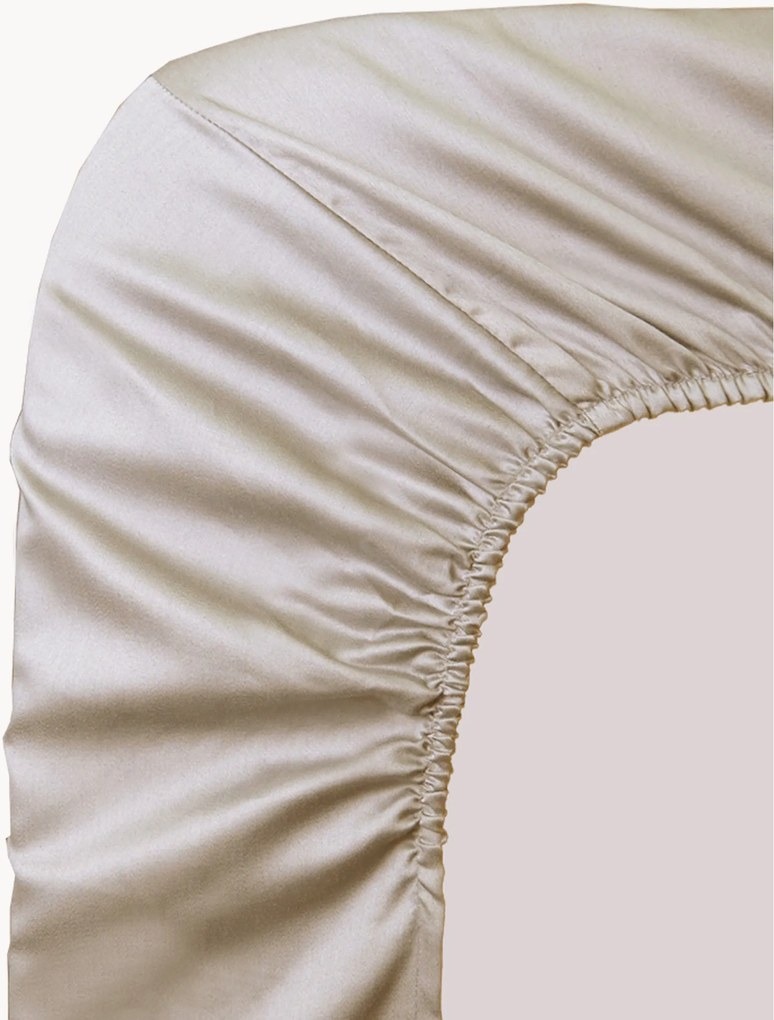 Lenzuolo con angoli boxspring in raso di cotone Ava