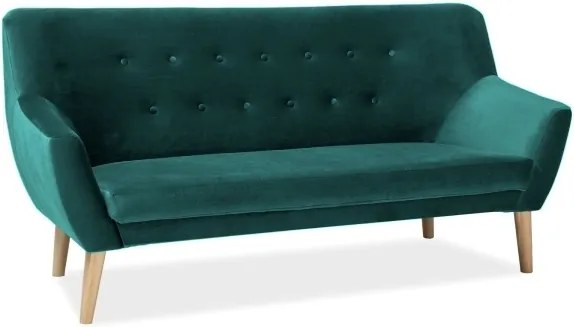 Divano Nordic 3 Velvet in velluto verde – 180x75x90 cm