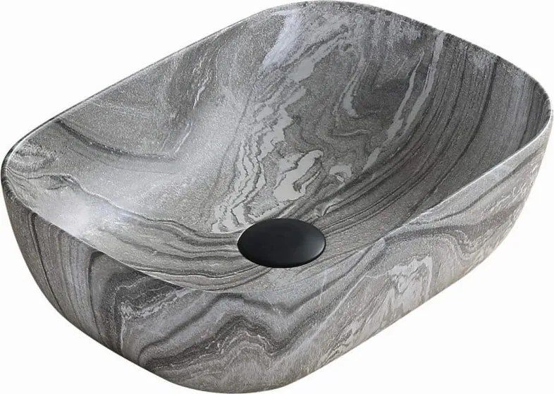 Mexen Rita lavabo da appoggio 45 x 32 cm, pietra grigia - 21084593