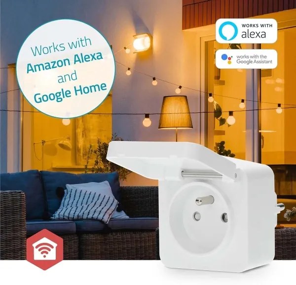 Nedis ZBPO130EWT - Presa smart Smartlife 3680W/230V/Tipo E/16A Wi-Fi Tuya IP44