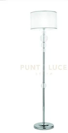 Piantana tebe trasparente  e cromo 1 luce attacco e27 d.40cm