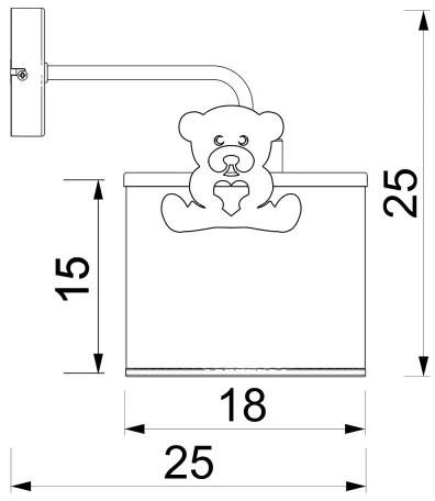 Applique per bambini SWEET 1xE27/15W/230V bianco/blu/orsacchiotto