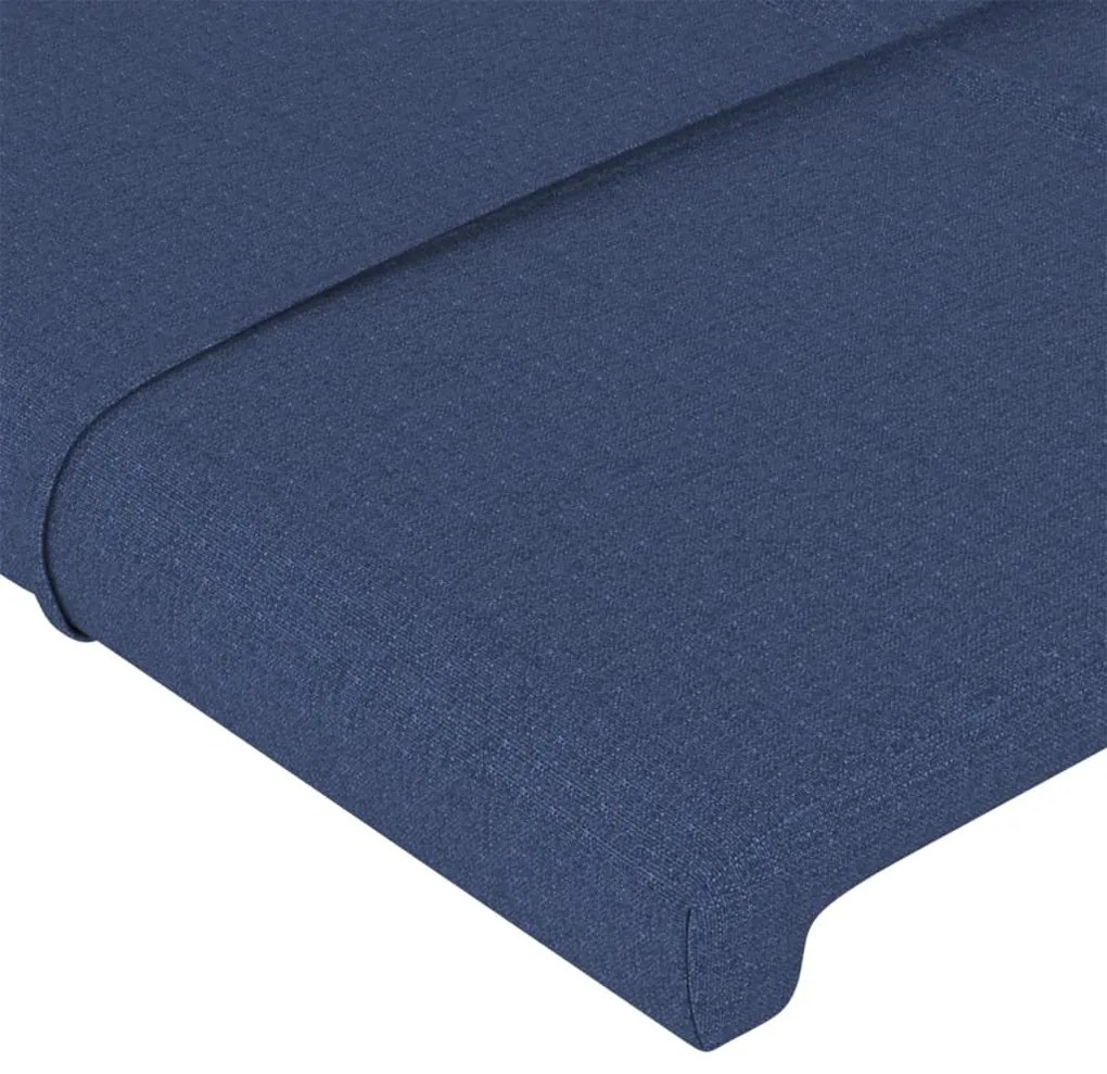 Testiera ad orecchio blu 163x23x78/88cm in tessuto