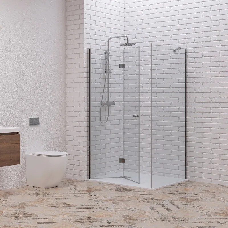 Box doccia 100x90 cm apertura soffietto e lato fisso | KS7000 - KAMALU