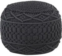 Pouf Lavorato a Mano Macram Antracite 45x30 cm in Cotone 324005