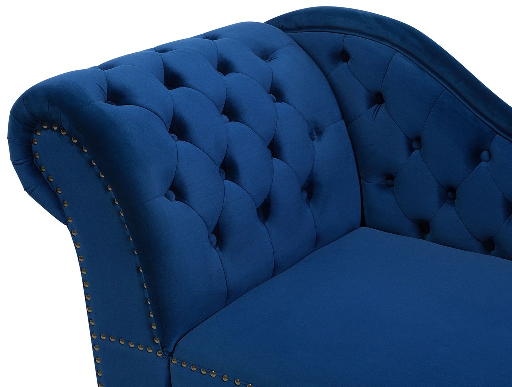 Chaise longue sinistra in velluto blu NIMES Beliani
