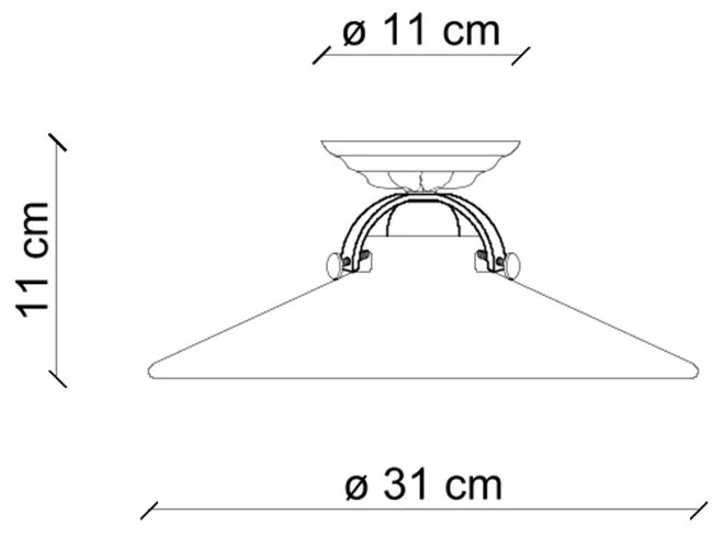 Plafoniera Classica Asti Ceramica E Ottone Satinato Decorato 1 Luce E27