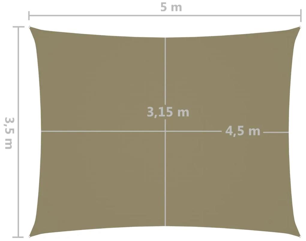 Parasole a Vela Oxford Rettangolare 3,5x5 m Beige