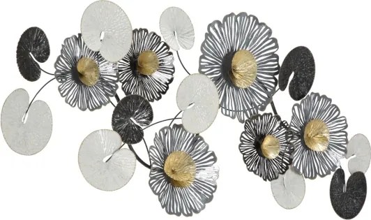 Pannello Decorativo Astratto Troby 143x8,5x64 Cm In Ferro Multicolore