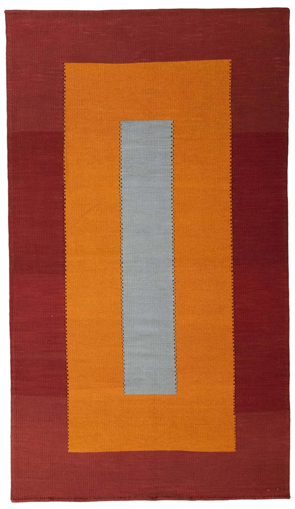 Kilim Tappeto 130x220 Rosso (Iran) Tessuto A Mano