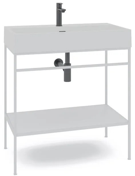 Mobile sottolavabo e lavabo Outline per vasca centrale bianco L 80 x H 89 x P 45.5 cm