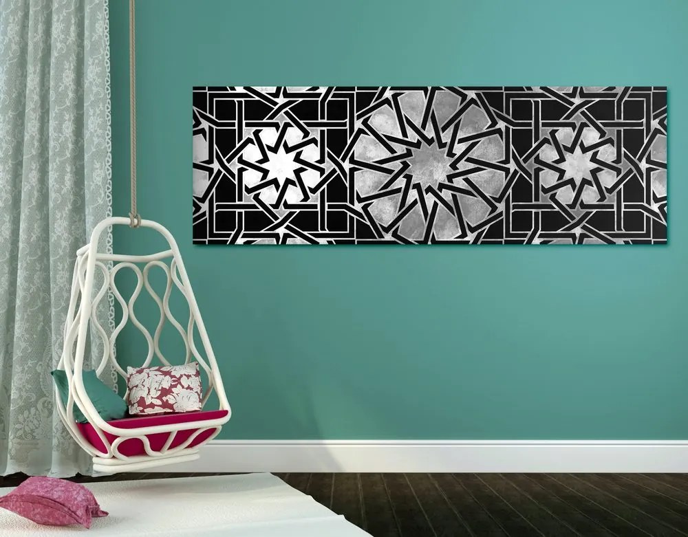 Quadro su tela – Mosaico orientale in bianco e nero