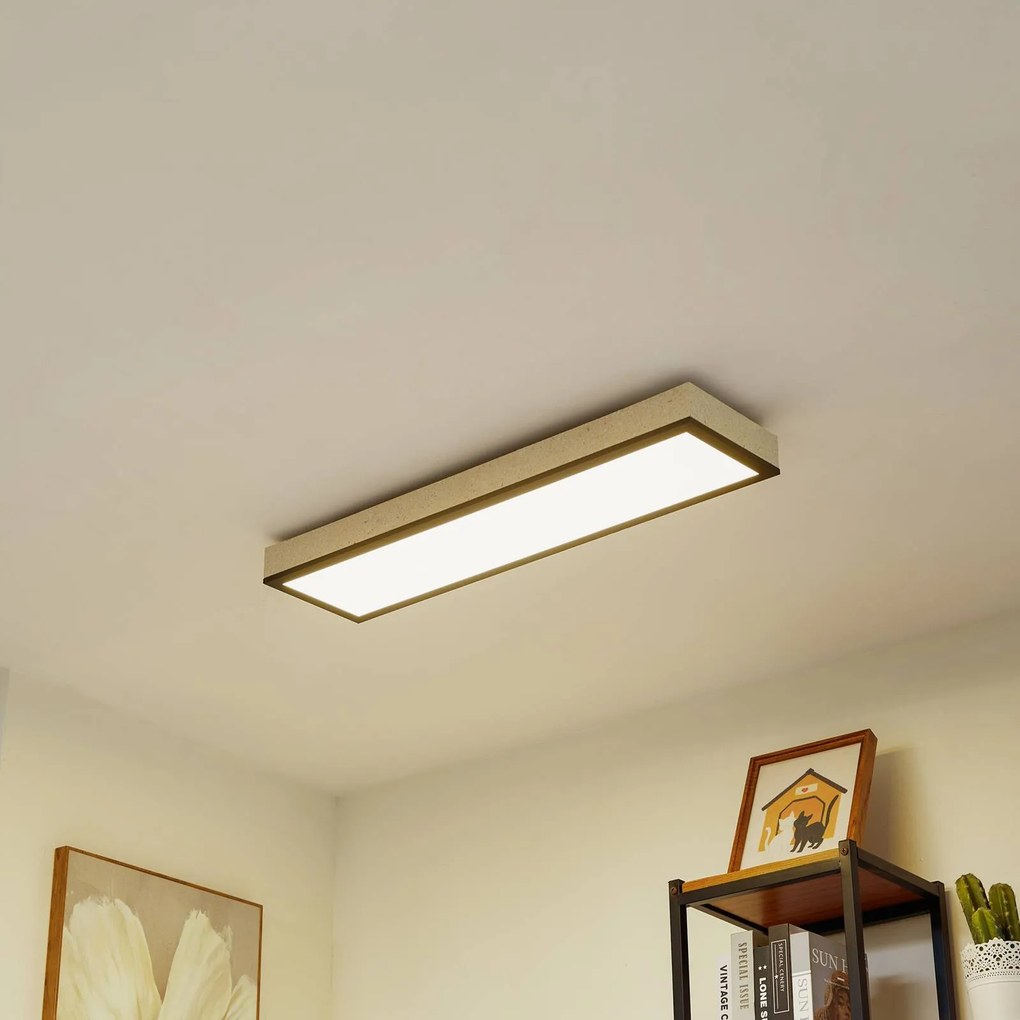 Lindby Plafoniera LED Laviona, CCT, dimmerabile, cemento, 80 cm