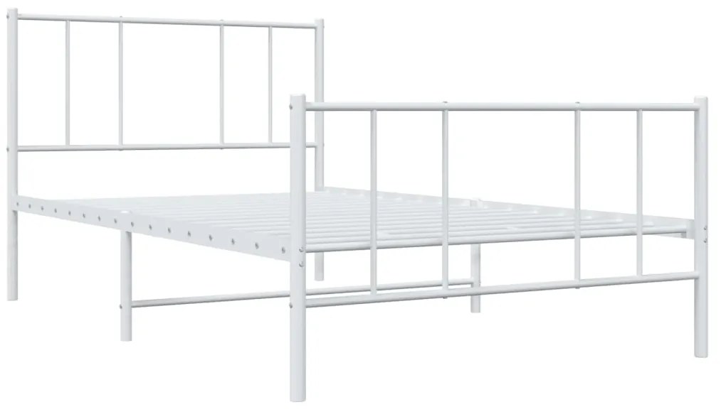 Giroletto con testiera e pediera metallo bianco 90x190 cm