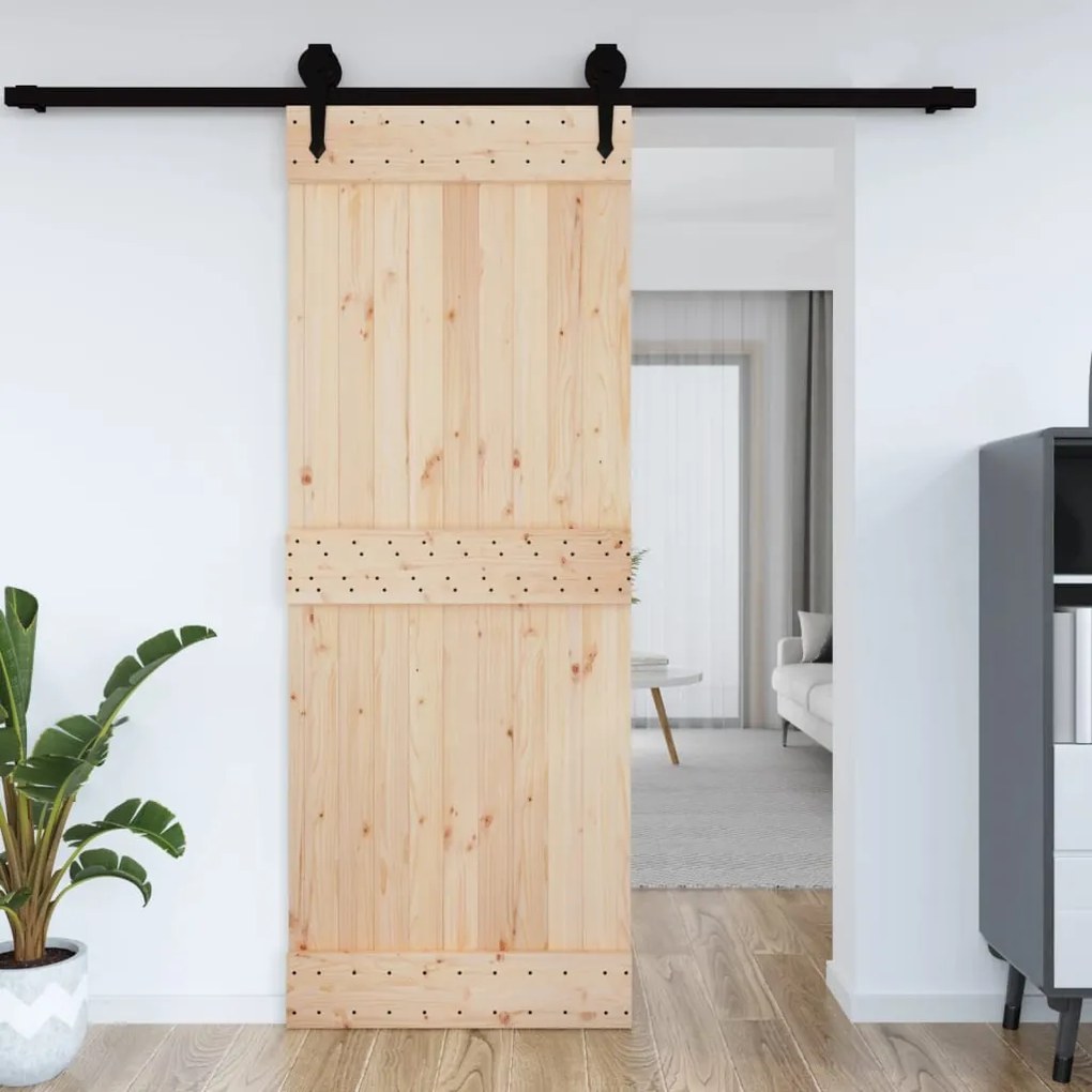 Porta Narvık 85x210 Cm İn Legno Massello Di Pino /