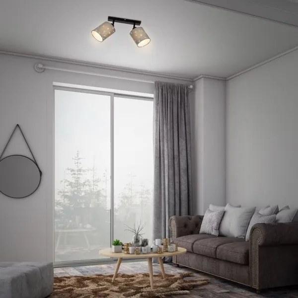 Briloner 2078-024 - Faretto SPOTLIGHT 2xE27/25W/230V grigio/nero