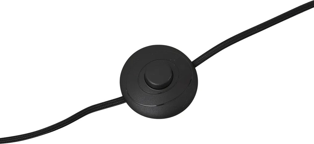 Lampada da terra moderna nera con vetro fumé 3 luci - Gianni