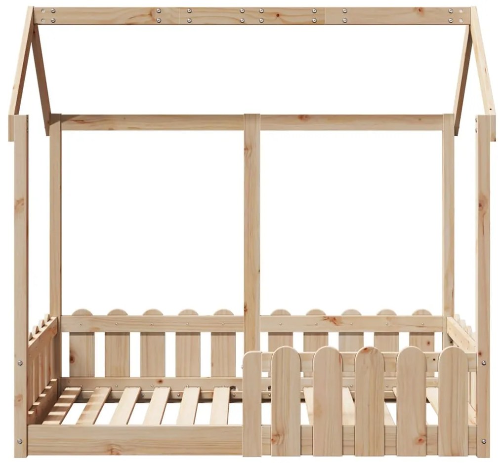 Giroletto casetta per bambini 70x140 cm legno massello di pino