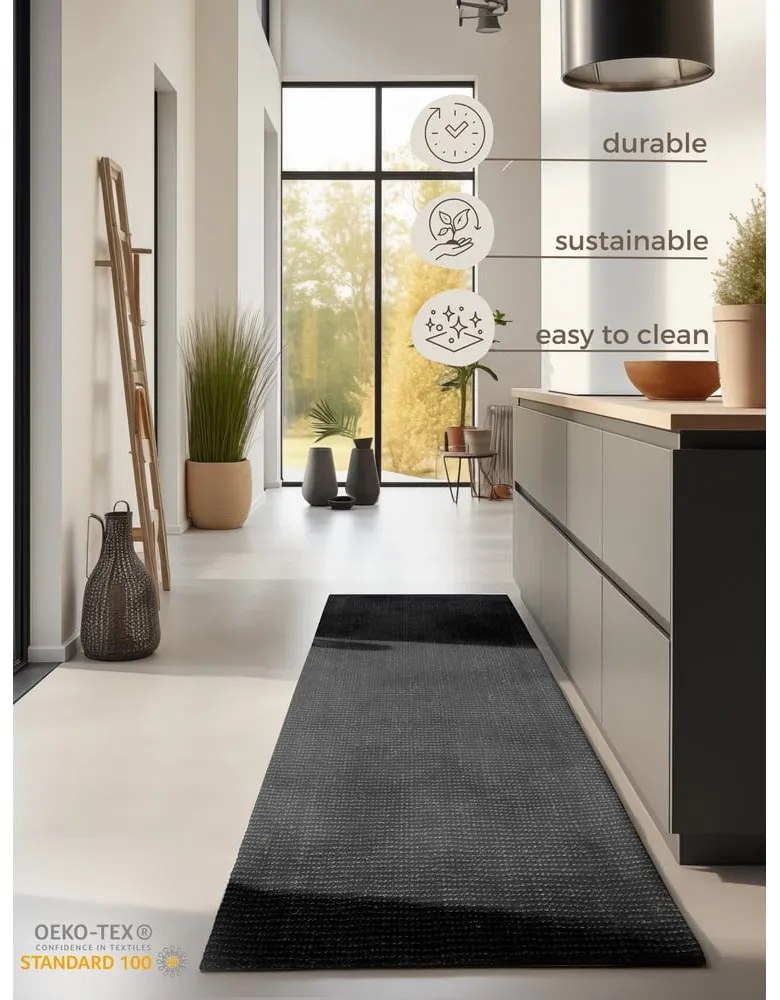 Passatoia nera in iuta 80x200 cm Bouclé – Hanse Home