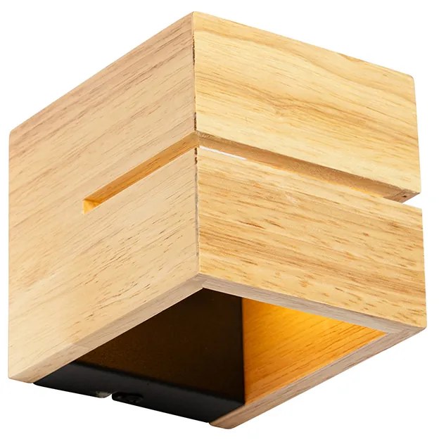 Applique da parete rustica in legno di quercia 9,7 cm - Transfer Groove