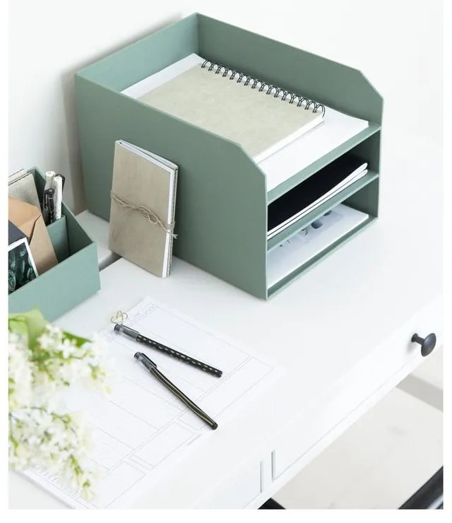 Organizer verde in cartone per documenti Trey Canvas Paper Laminate – Bigso