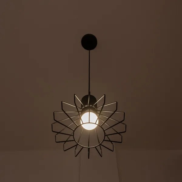 Lampadario sospeso con cavo SOLANO 1xE27/15W/230V nero/cromo lucido