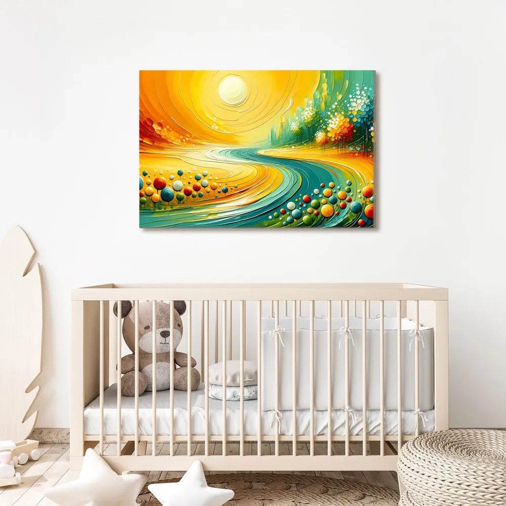 Quadro su tela – Flusso di luce e acqua