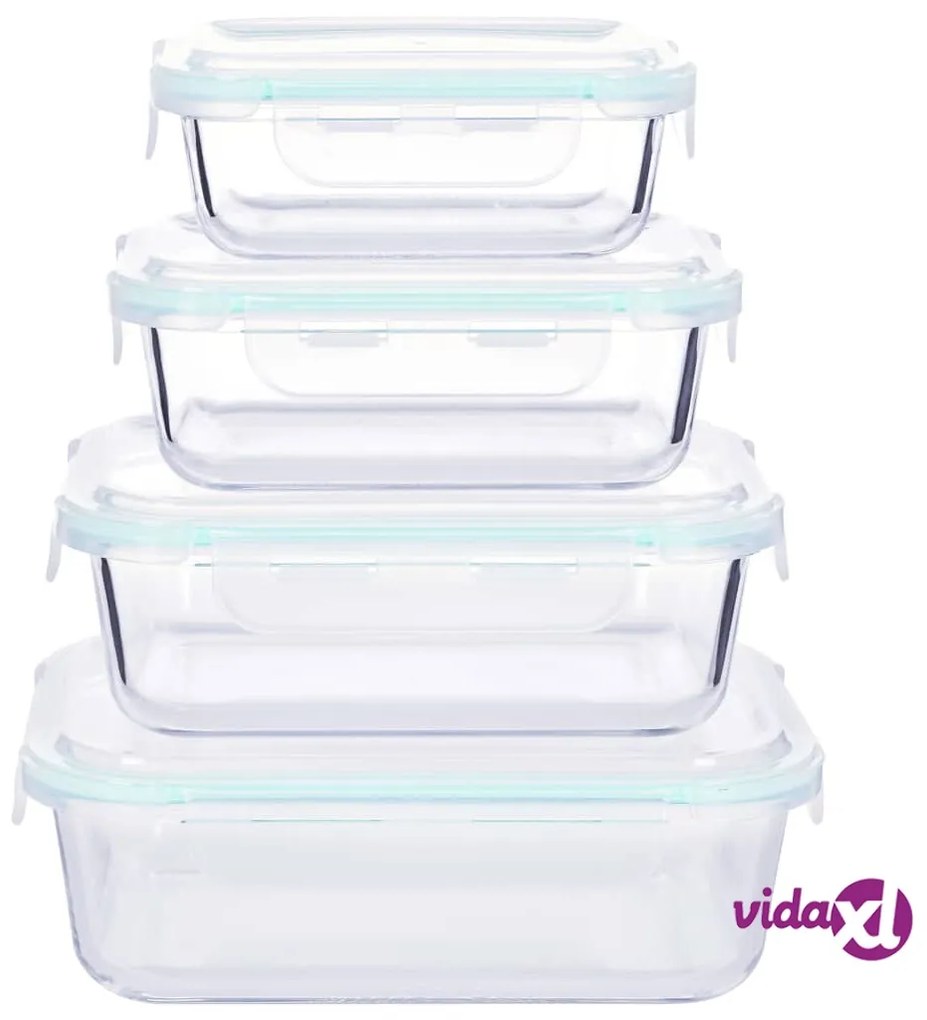 vidaXL Contenitori per Alimenti in Vetro 4 pz