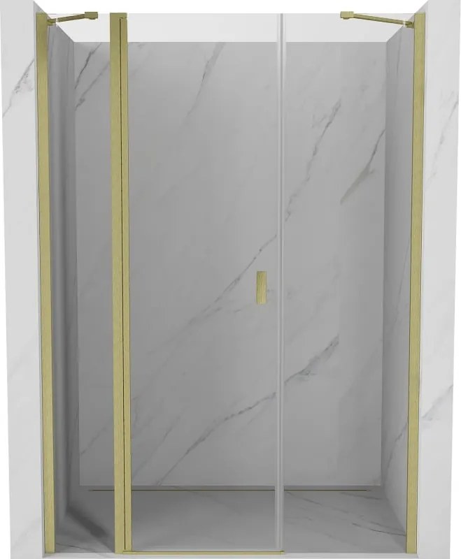 Mexen Mist porta doccia battente 155 cm, trasparente, dorato spazzolato - 8A4-155-001-55-00
