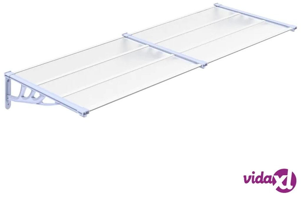 vidaXL Tettoia per Porta Grigio e Trasparente 239x90 cm Policarbonato