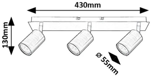 Rabalux 73073 - Faretto GERHARD 3xGU10/15W/230V