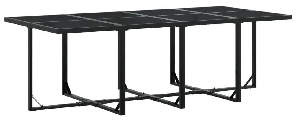 Set da pranzo da giardino 13pz con cuscini nero in polyrattan