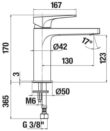 JIKA H3111X10041201 - Rubinetto lavabo CUBITO 17 cm cromo lucido