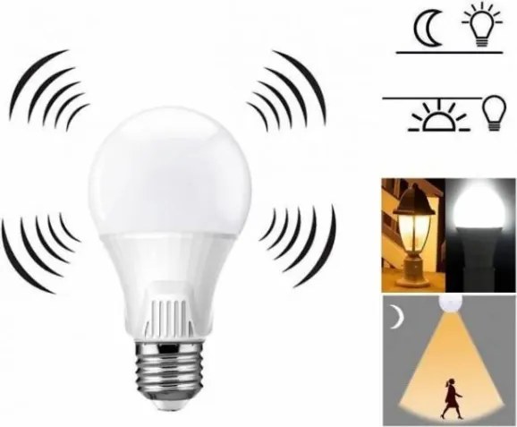 Lampadina LED con sensore E27/9W/230V 6500K