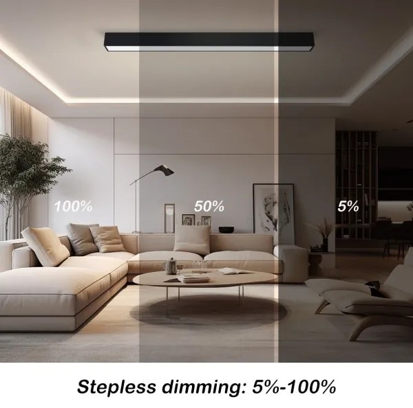 Immax NEO 07256L - Luce LED dimmerabile LUNGO 38W/230V Wi-Fi Tuya nero + +TC