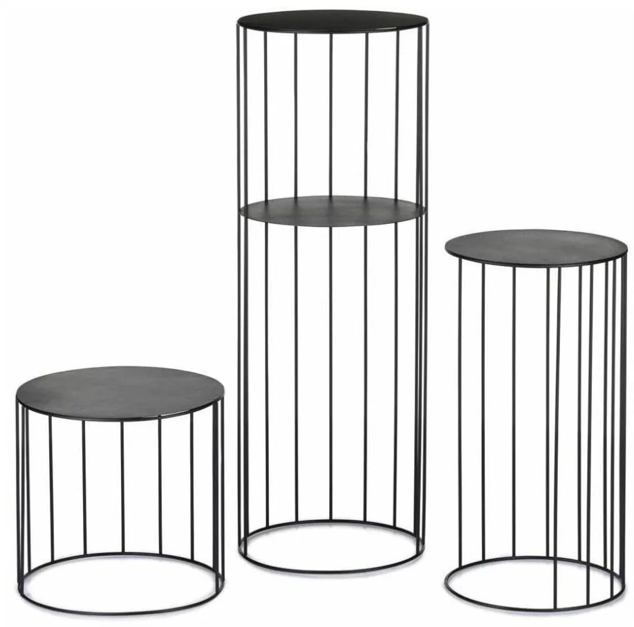 SET 3x Portafiori LOFT nero