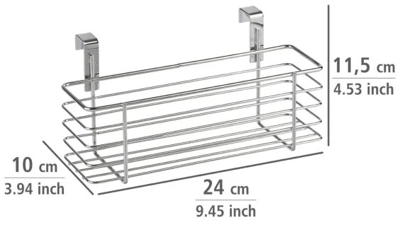 WENKO 2344100 - Cestino SLIM 24x11,5 cm cromo lucido/nero