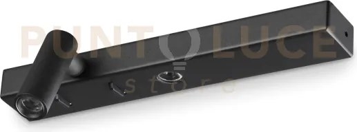 Bonne nuit applique a parete 3000k 6,5w  420 lm nero biemissione co...