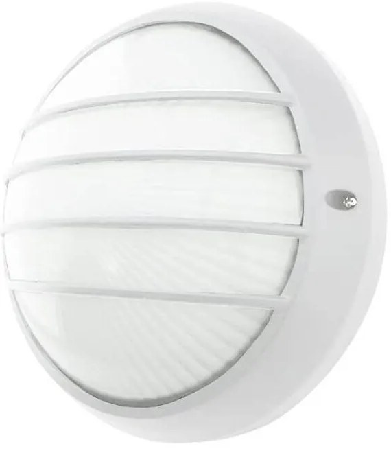 Plafoniera E27 IP54, Bianca, Ø258mm con Griglia protettiva Base E27