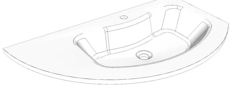 Lavabo a incasso rettangolare Jolly H 20 cm in resina bianco