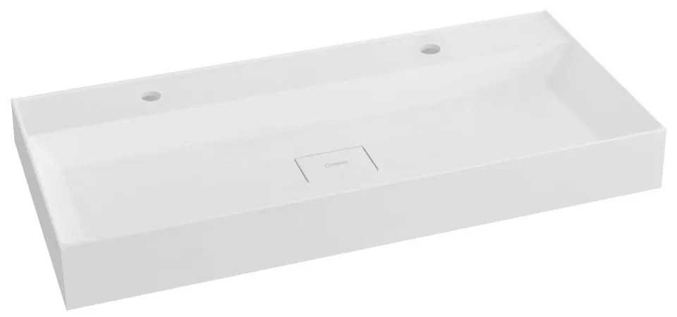 Doppio lavabo bianco in composito minerale 96x44 cm Godiva – Sapho