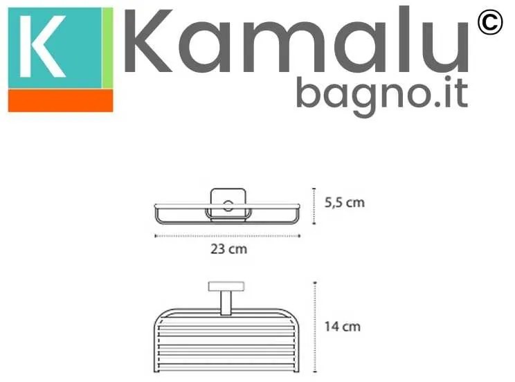 Kamalu - portaoggetti doccia griglia in acciaio inox finitura satinata | clode-s