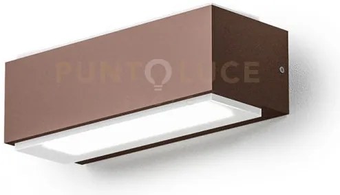 Ges962c- applique led 3000k 384lm 10w alluminio ip65 ruggine 18cm