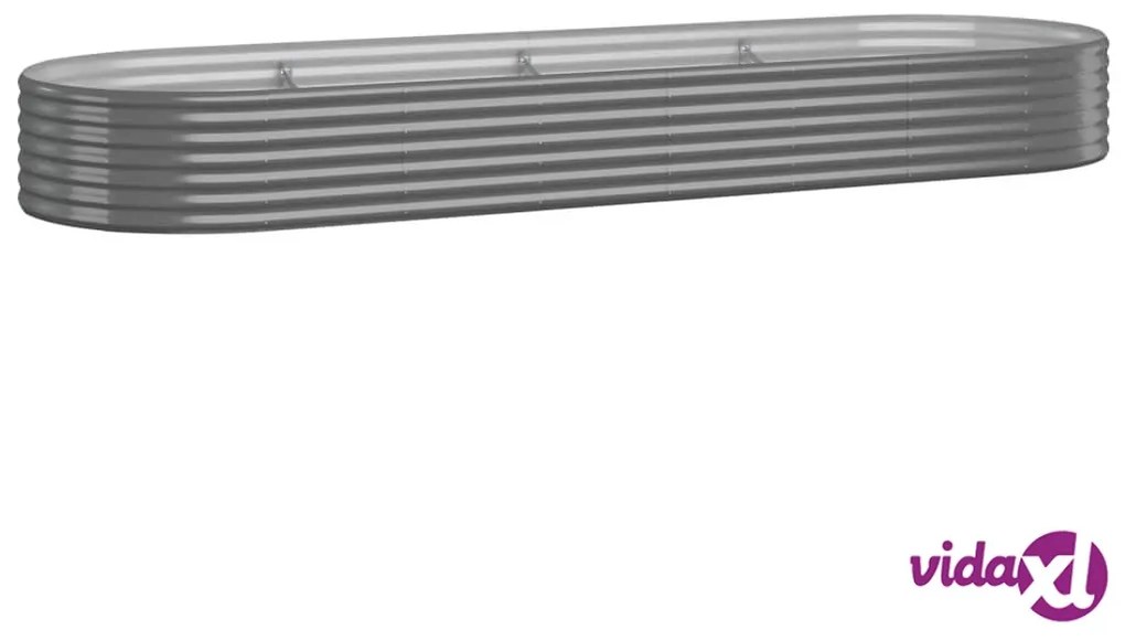 vidaXL Letto Giardino Acciaio Verniciato a Polvere 322x100x36cm Grigio
